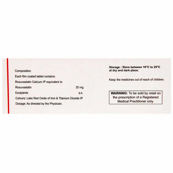 Crevast 20 Tablet 10's contains Rosuvastatin 20mg