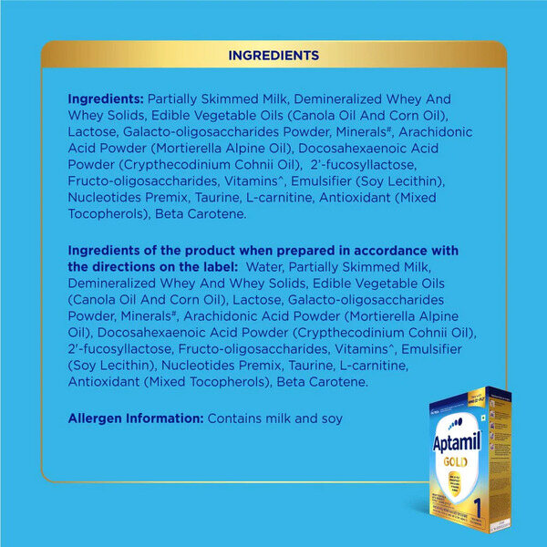 Aptamil Gold Stage 1 Infant Formula Powder 400g Refill (upto 6 months)