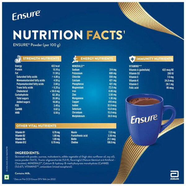 Ensure Chocolate Nutritional Powder 400g (Refill Pack)