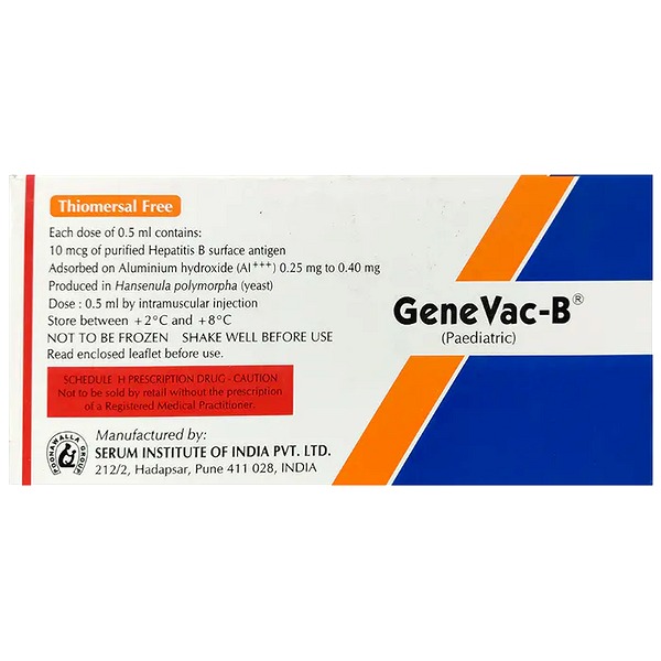 GeneVac-B Paediatric Vaccine 0.5ml used for the prevention of Hepatitis B infection