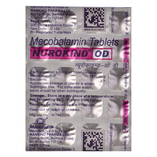 Nurokind OD Tablet 20's used for the treatment anemia caused by Vitamin B12 deficiency