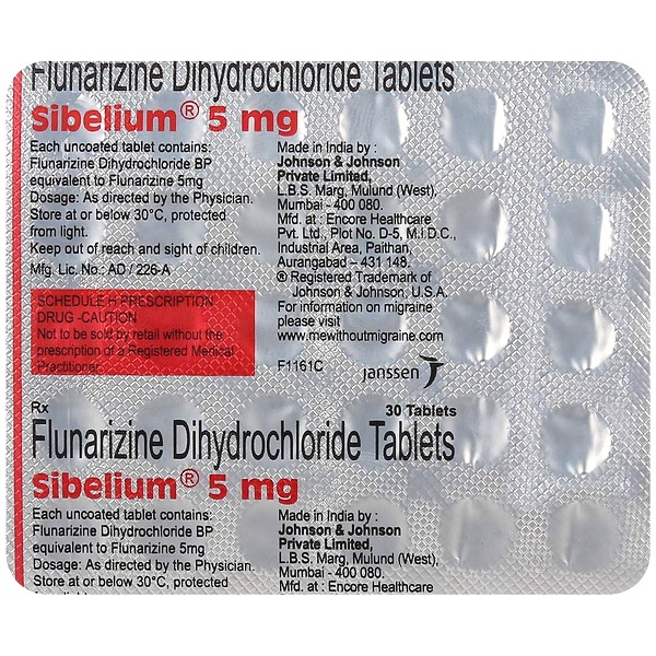 Sibelium 5mg Tablet 30's