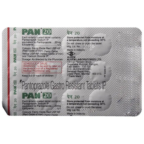 Pan 20 Tablet 15's