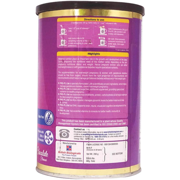 Pro-PL Lite Chocolate Powder 200g (Tin)