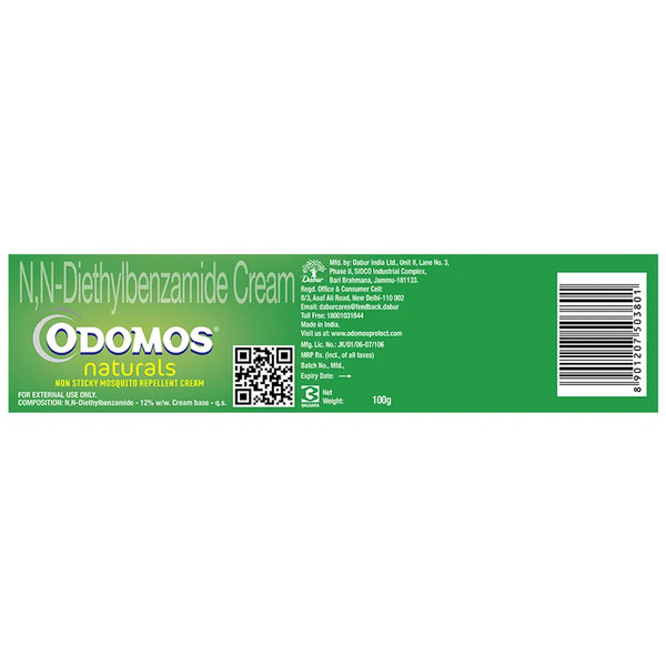 Odomos Naturals Non-Sticky Mosquito Repellent Cream 100g