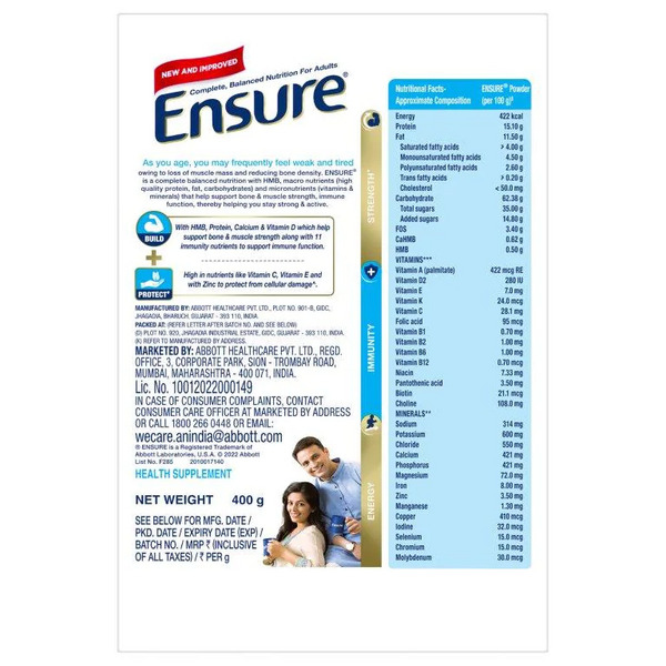 Ensure Vanilla Nutritional Powder 400g (Refill Pack)