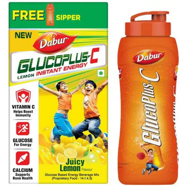 Dabur GlucoPlus-C Lemon Flavoured Energy Boost Drink 1kg (with Free Sipper)