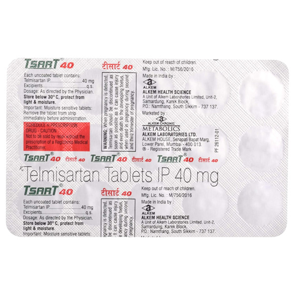 Tsart 40 Tablet 15's