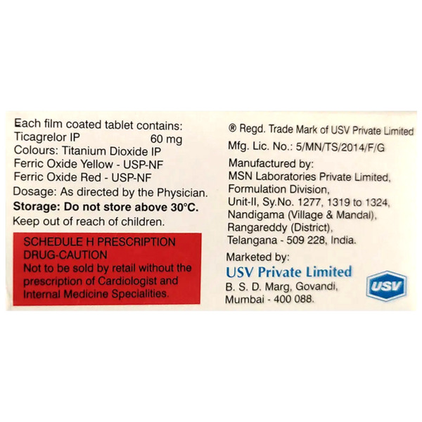 Ticaspan 60mg Tablet 10's