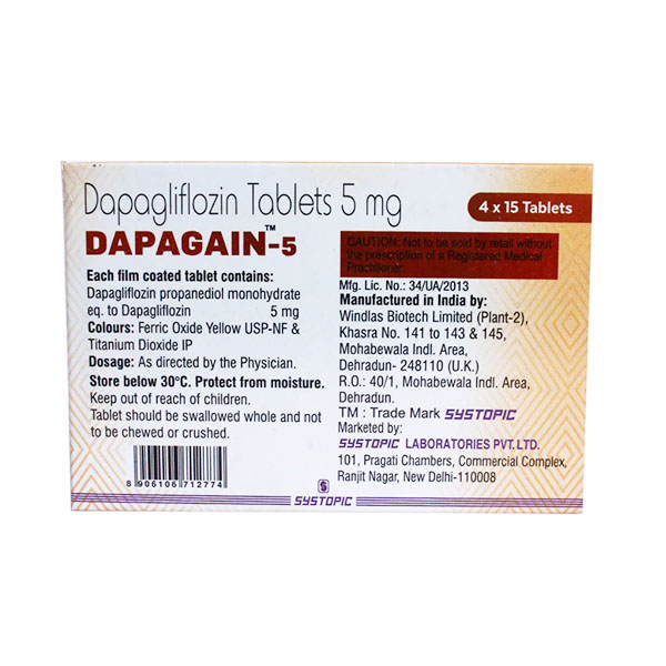 Dapagain 5 Tablet 15's