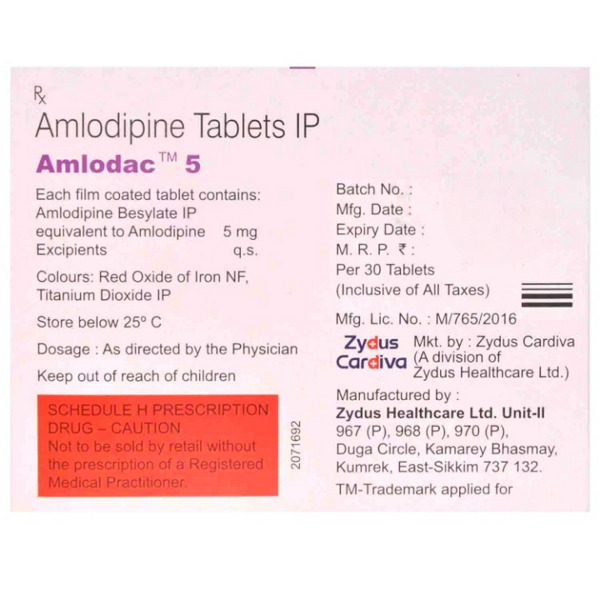 Amlodac 5 Tablet 30's