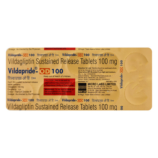 Vildapride OD 100mg Tablet 10's