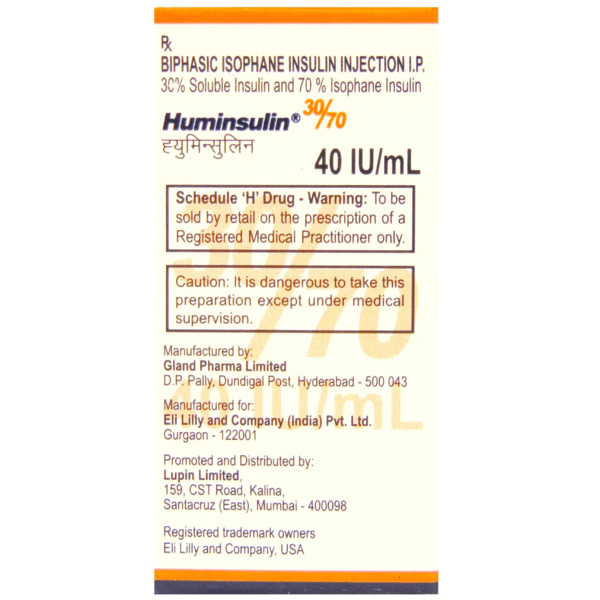 Huminsulin 30/70 40IU/ml Solution for Injection 10ml