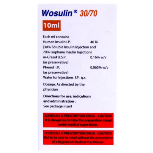 Wosulin 30/70 40IU/ml Injection 10ml