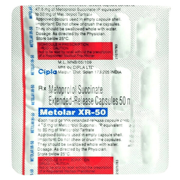 Metolar XR 50 Capsule 15's