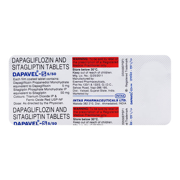 Dapavel S 5mg/50mg Tablet 10's