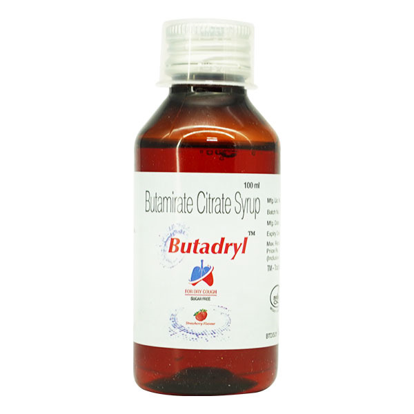 Butadryl 7.5mg Syrup Strawberry Sugar Free 100ml